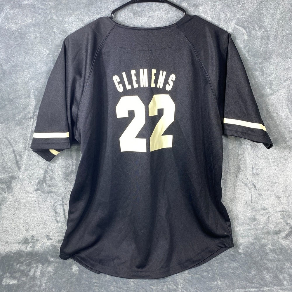Vintage‎ Houston Astros Roger Clemens Jersey Size Youth XL 18/20 Black Button Up